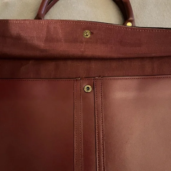 Leather Crossbody Briefcase with Handles - Picture 5 of 5